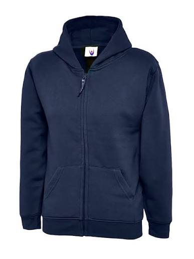 Uc506 - black - 5/6 yrs - 300gsm childrens classic full zip hooded sweatshir
